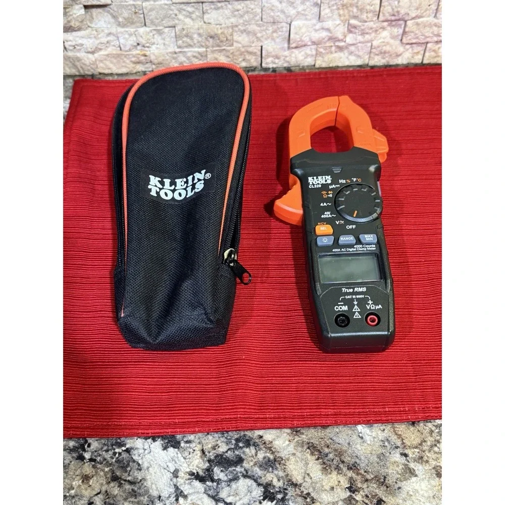 Klein Tools CL320 True RMS Clamp Meter 400A 600V CAT III NCV Temp Leads